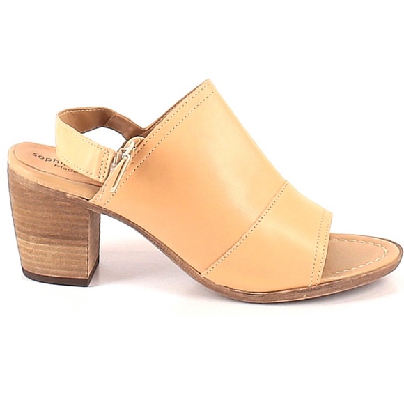 💕 Tan Leather Slingbacks with Stacked Heel 💕 - Picture 15 of 15